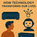 A visually engaging, semi-realistic illustration representing the evolution of technology, from Betamax tapes to cutting-edge AI advancements.