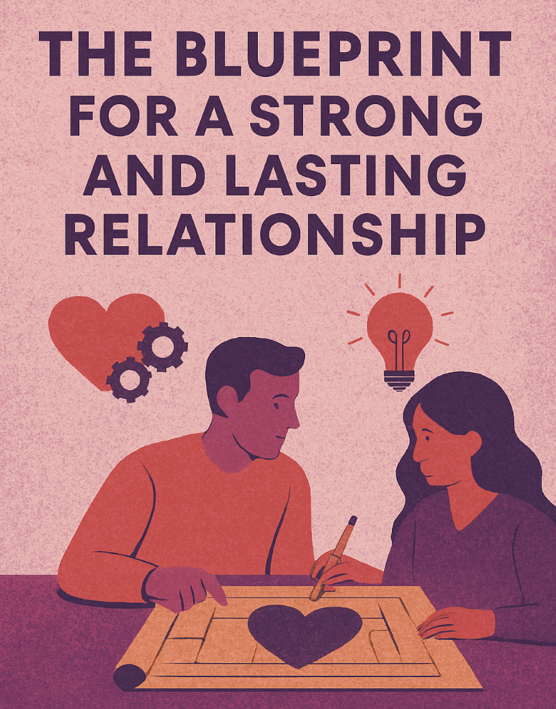 A visually engaging, semi-realistic illustration with pink and purple textures, symbolizing the foundation of a strong and lasting relationship built on trust, love, and connection.