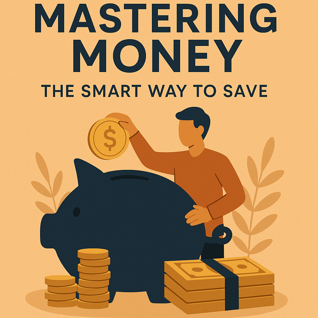 A visually engaging, semi-realistic illustration representing smart money-saving strategies, featuring elements of financial growth and budgeting success.