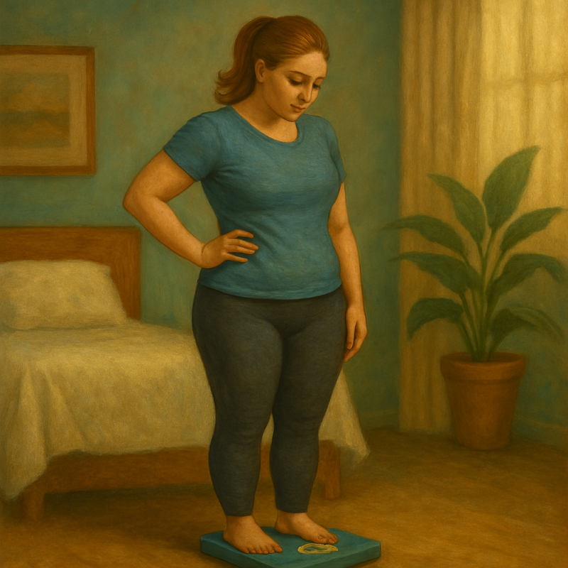 A visually engaging, realistic illustration representing modern, sustainable weight loss strategies for long-term health and wellness.