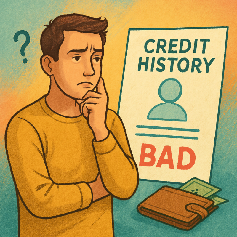 A semi-cartoonish illustration using Nova magic colors, visually engaging and representing the journey of understanding, managing, and improving credit history.