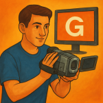 A textured, visually engaging illustration capturing the nostalgia of Grouper—the forgotten video-sharing pioneer before YouTube.