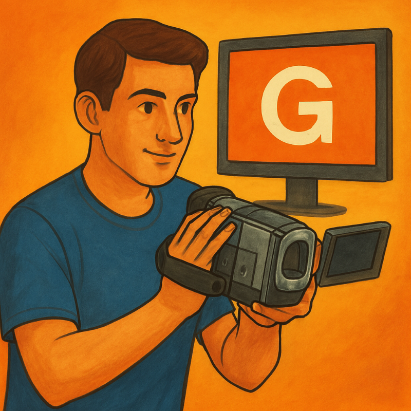 A textured, visually engaging illustration capturing the nostalgia of Grouper—the forgotten video-sharing pioneer before YouTube.